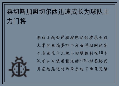 桑切斯加盟切尔西迅速成长为球队主力门将